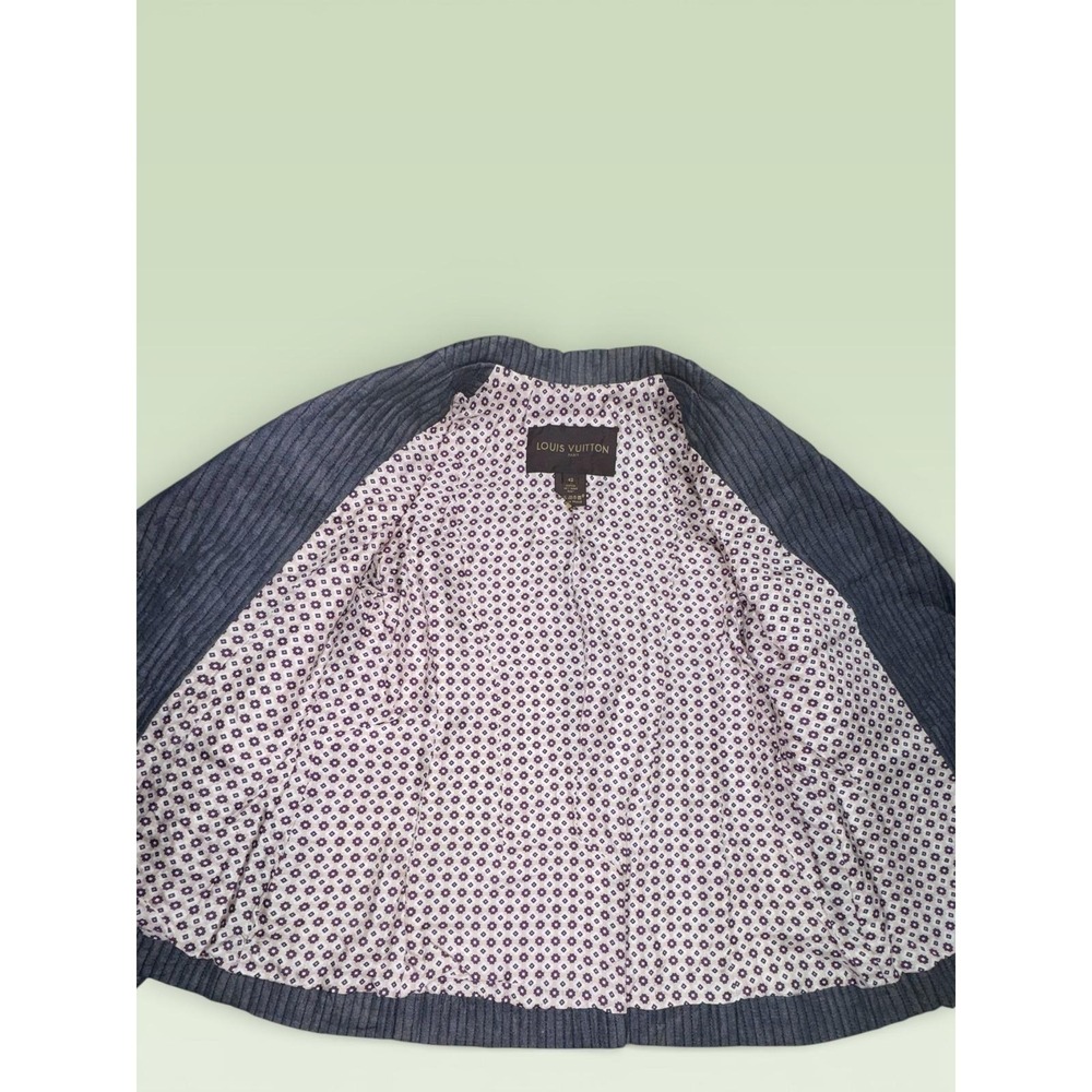 Louis Vuitton Paris Womens Gray Pinstripe Quilted Blazer Jacket Size‎ 42 - Picture 6 of 8